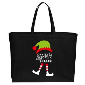 Santas Little Helper Elf Holiday Cotton Canvas Jumbo Tote