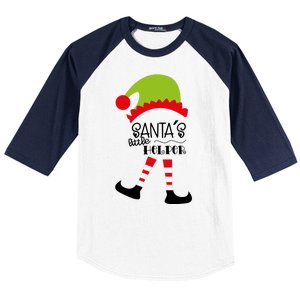 Santas Little Helper Elf Holiday Baseball Sleeve Shirt