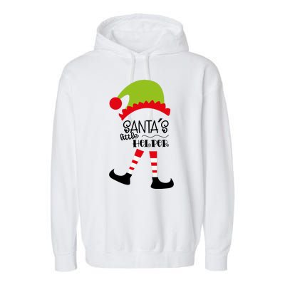 Santas Little Helper Elf Holiday Garment-Dyed Fleece Hoodie