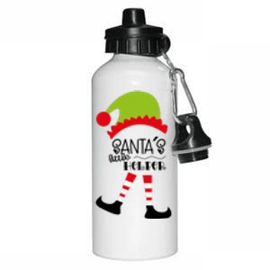 Santas Little Helper Elf Holiday Aluminum Water Bottle 