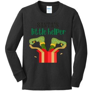 Santas Little Helper Christmas Kids Christmas Clothes Kids Christmas Outfitc Kids Long Sleeve Shirt