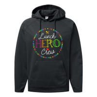 School Lunch Hero Squad Funny Cafeteria Workers Crew Lady Performance Fleece Hoodie