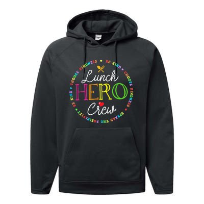 School Lunch Hero Squad Funny Cafeteria Workers Crew Lady Performance Fleece Hoodie