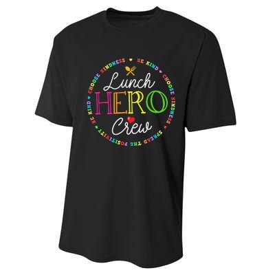 School Lunch Hero Squad Funny Cafeteria Workers Crew Lady Performance Sprint T-Shirt