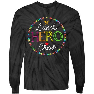 School Lunch Hero Squad Funny Cafeteria Workers Crew Lady Tie-Dye Long Sleeve Shirt