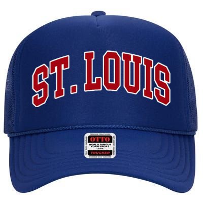 St. Louis Hometown Pride Throwback Design High Crown Mesh Back Trucker Hat