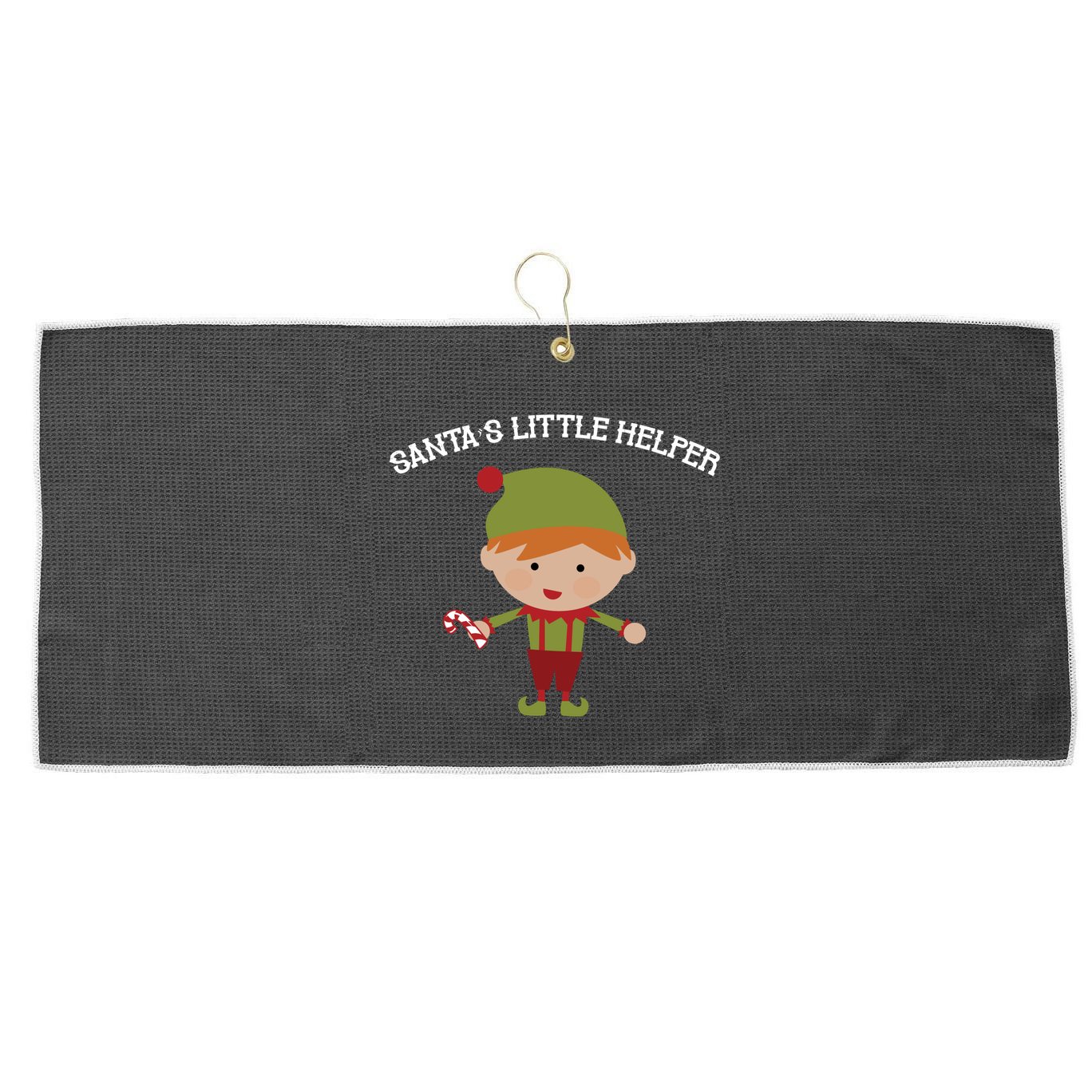 Santa's Little Helper Large Microfiber Waffle Golf Towel