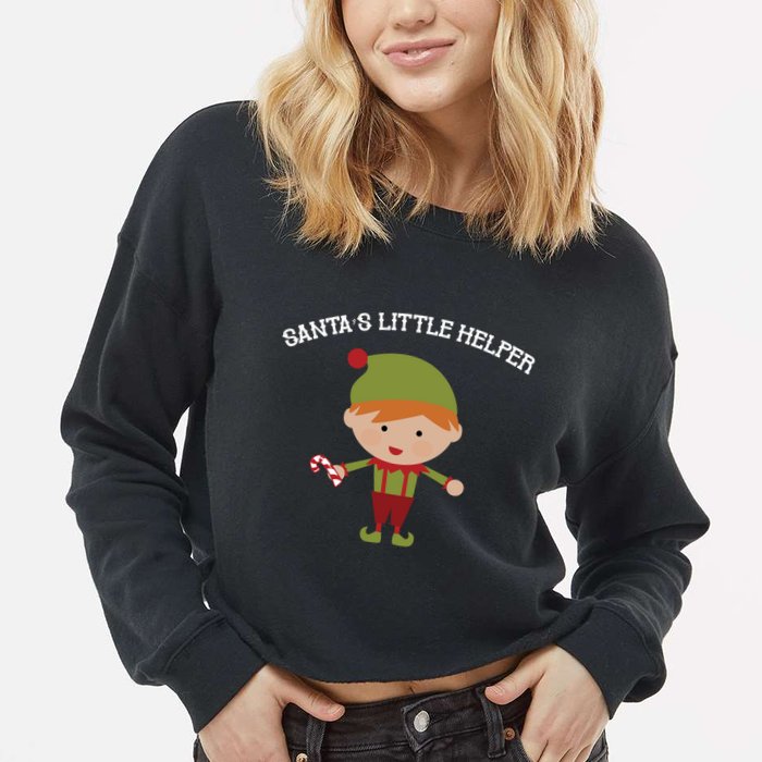 Santa's Little Helper Cropped Pullover Crew
