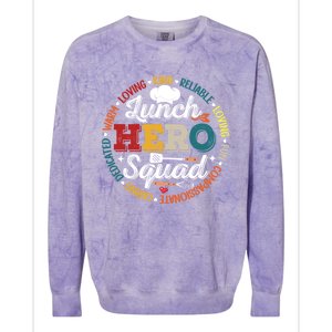 School Lunch Hero Squad Funny Cafeteria Workers Retro Cool Gift Colorblast Crewneck Sweatshirt