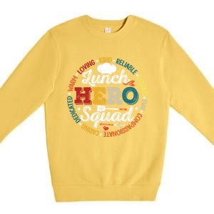 School Lunch Hero Squad Funny Cafeteria Workers Retro Cool Gift Premium Crewneck Sweatshirt