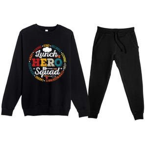 School Lunch Hero Squad Funny Cafeteria Workers Retro Cool Gift Premium Crewneck Sweatsuit Set