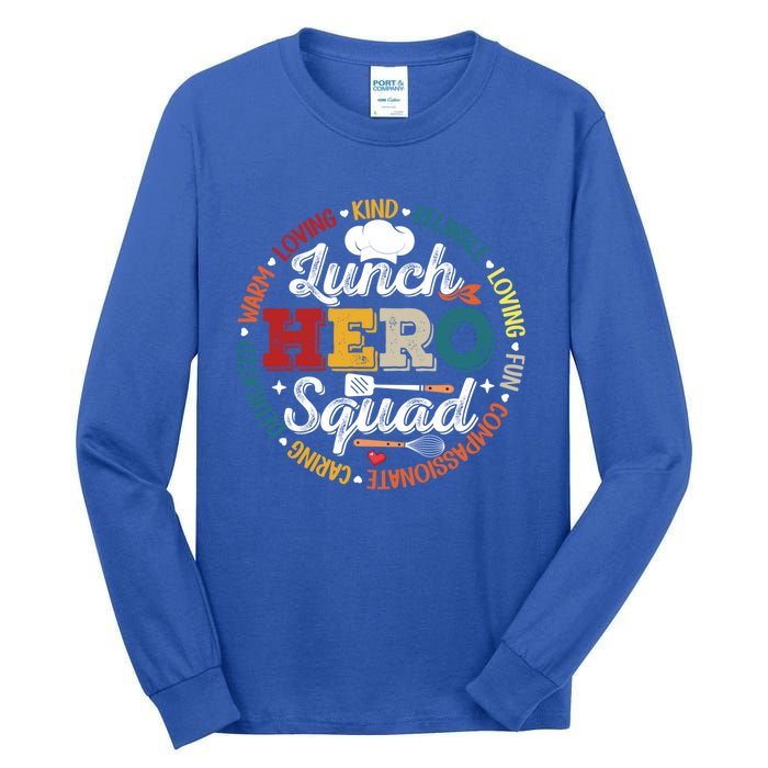 School Lunch Hero Squad Funny Cafeteria Workers Retro Cool Gift Tall Long Sleeve T-Shirt