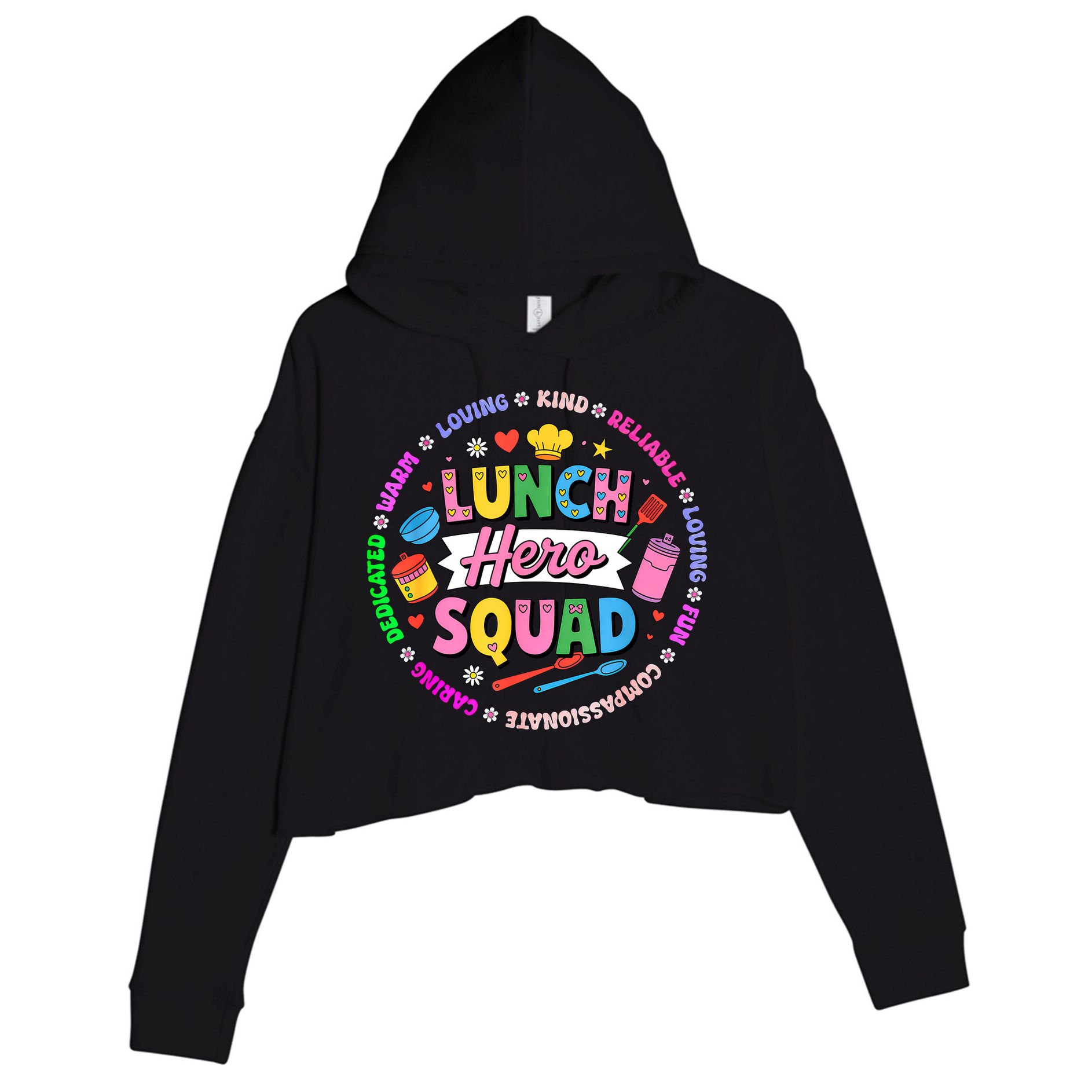 School Lunch Hero Squad Crop Fleece Hoodie