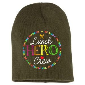 School Lunch Hero Squad Funny Cafeteria Workers Crew Lady Short Acrylic Beanie