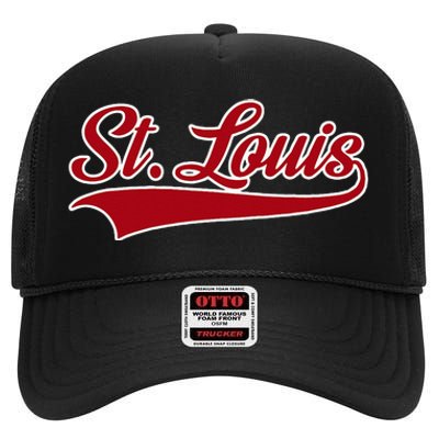 St Louis Hometown Pride Throwback Design High Crown Mesh Back Trucker Hat