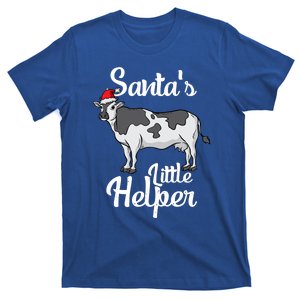 Santas Little Helper Milk Cow Santa Claus Farmer Christmas Gift T-Shirt