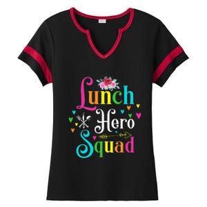 School Lunch Hero Squad Funny Cafeteria Workers Gifts Ladies Halftime Notch Neck Tee