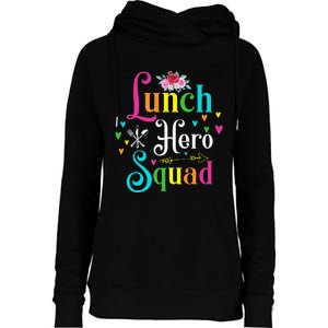 School Lunch Hero Squad Funny Cafeteria Workers Gifts Womens Funnel Neck Pullover Hood