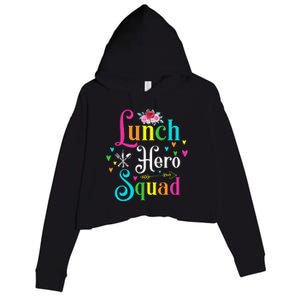 School Lunch Hero Squad Funny Cafeteria Workers Gifts Crop Fleece Hoodie