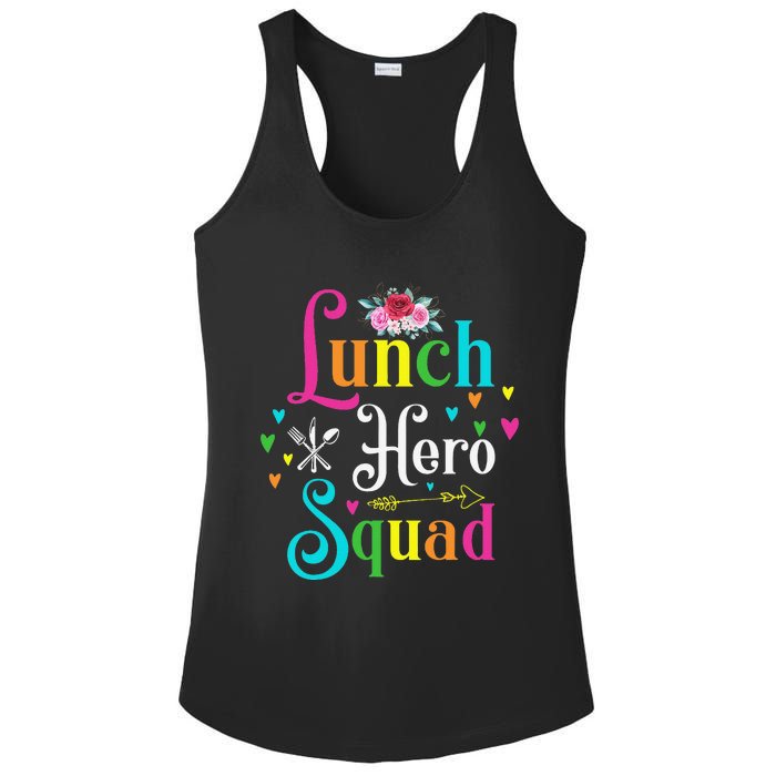 School Lunch Hero Squad Funny Cafeteria Workers Gifts Ladies PosiCharge Competitor Racerback Tank