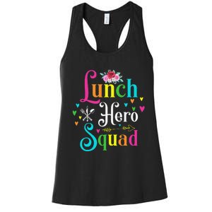 School Lunch Hero Squad Funny Cafeteria Workers Gifts Women's Racerback Tank