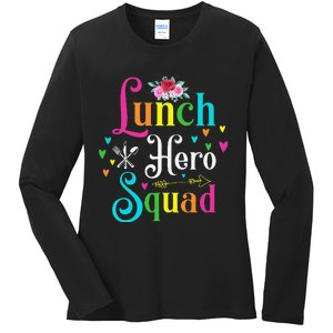 School Lunch Hero Squad Funny Cafeteria Workers Gifts Ladies Long Sleeve Shirt