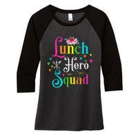 School Lunch Hero Squad Funny Cafeteria Workers Gifts Women's Tri-Blend 3/4-Sleeve Raglan Shirt