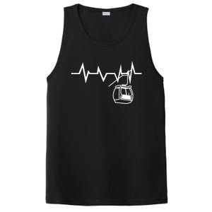 Ski Lift Heartbeat Design Skier Skiing Cute Gift PosiCharge Competitor Tank