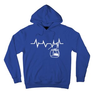 Ski Lift Heartbeat Design Skier Skiing Cute Gift Hoodie