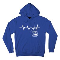 Ski Lift Heartbeat Design Skier Skiing Cute Gift Hoodie