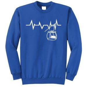 Ski Lift Heartbeat Design Skier Skiing Cute Gift Sweatshirt