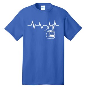 Ski Lift Heartbeat Design Skier Skiing Cute Gift Tall T-Shirt