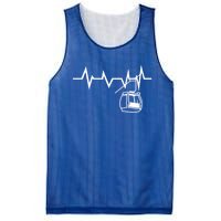 Ski Lift Heartbeat Design Skier Skiing Cute Gift Mesh Reversible Basketball Jersey Tank