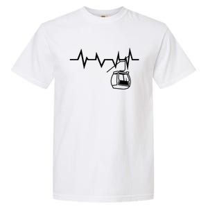 Ski Lift Heartbeat Design Skier Skiing Cute Gift Garment-Dyed Heavyweight T-Shirt