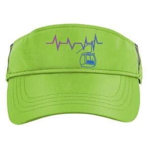 Ski Lift Heartbeat Design Skier Skiing Gift Adult Drive Performance Visor