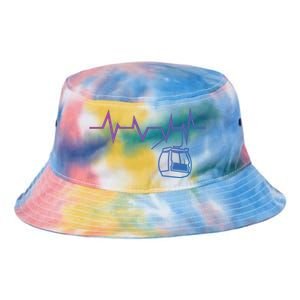 Ski Lift Heartbeat Design Skier Skiing Gift Tie Dye Newport Bucket Hat