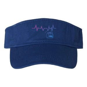 Ski Lift Heartbeat Design Skier Skiing Gift Valucap Bio-Washed Visor