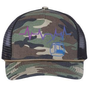 Ski Lift Heartbeat Design Skier Skiing Gift Retro Rope Trucker Hat Cap