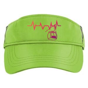 Ski Lift Heartbeat Design Skier Skiing Gift Adult Drive Performance Visor