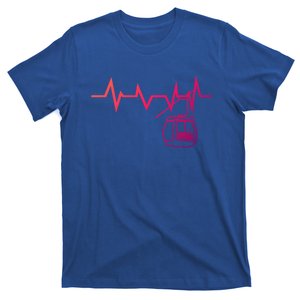 Ski Lift Heartbeat Design Skier Skiing Gift T-Shirt