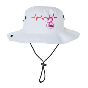 Ski Lift Heartbeat Design Skier Skiing Gift Legacy Cool Fit Booney Bucket Hat