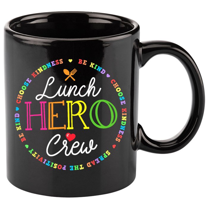 School Lunch Hero Squad Funny Cafeteria Workers Crew Lady 11oz C Handle Ceramic Mug