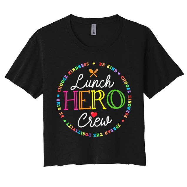 School Lunch Hero Squad Funny Cafeteria Workers Crew Lady Crop Top