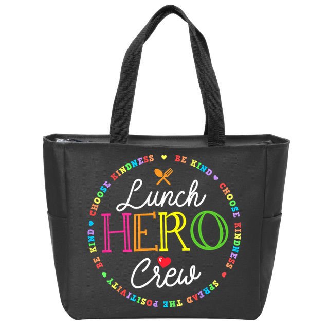 School Lunch Hero Squad Funny Cafeteria Workers Crew Lady Zip Tote Bag