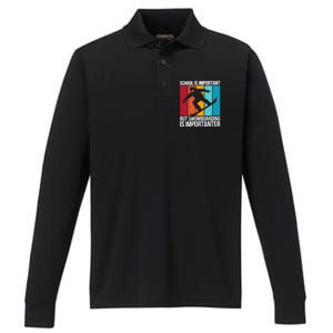 Snowboarding Lover Humor Design Funny Snowboarder Cute Gift Performance Long Sleeve Polo