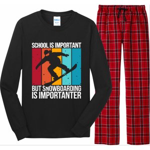 Snowboarding Lover Humor Design Funny Snowboarder Cute Gift Long Sleeve Pajama Set