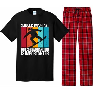 Snowboarding Lover Humor Design Funny Snowboarder Cute Gift Pajama Set