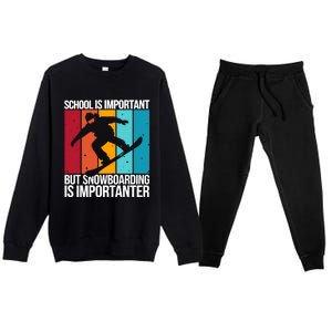 Snowboarding Lover Humor Design Funny Snowboarder Cute Gift Premium Crewneck Sweatsuit Set