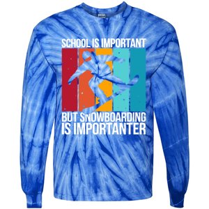 Snowboarding Lover Humor Design Funny Snowboarder Cute Gift Tie-Dye Long Sleeve Shirt