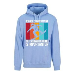 Snowboarding Lover Humor Design Funny Snowboarder Cute Gift Unisex Surf Hoodie